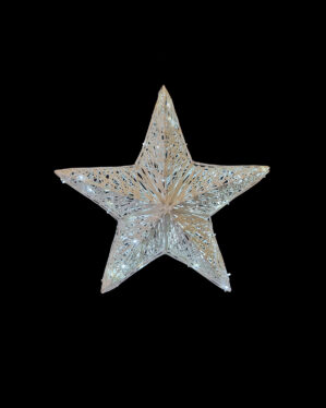 FiberLine Star - Glasfiber stjerne(sølv farve med LED)