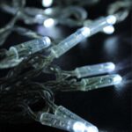 Stringlight, 15 m, kold hvid LED, transparent ledning, statisk lys Kold hvid LED, statisk lys