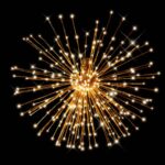 Gold Starburst, Ø80cm Varm hvid LED, kold hvid flash