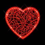 Rødt 3D-hjerte 60 cm, LOVE1, recyprint, IP66/IP69 Rød