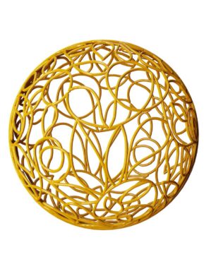 Gul 3D-kugle til ophæng H: 80 cm, SPHERE3, bioprint