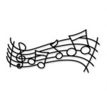 2D-musiknode H: 0,92 m, sort, MUSIC SCORE, bioprint/aluminium Sort