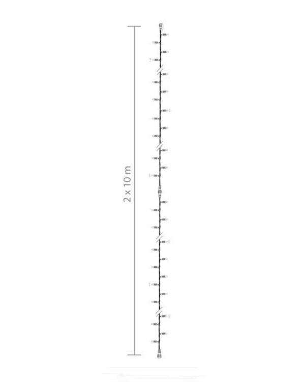 Illustration af almindelig lyskæde på 2 gange 10 meter