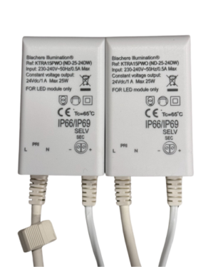 25W transformer, 24V, IP54, hvid