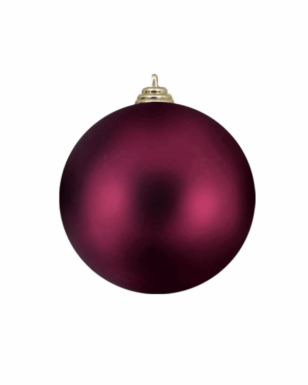 varm rød julekugle med mat finish i brandhæmmende materiale.