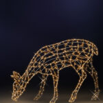 Classy Deer, Lady Deer Leaning H: 1m, aluminium med JadaLight PRO LED, sølv 1 m