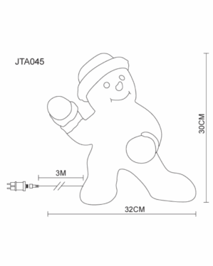 Tegning af snemand figur med lys