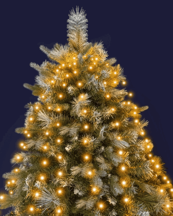 Lysgardin med varme hvide LED til et juletræ