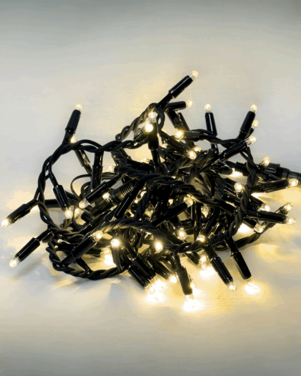 Jadalight PRO lyskæde med sort ledning og dualcolor LED med to varmhvide lysfarver.