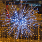 Silver Starburst, Ø80cm, kold hvid LED m. flash Kold hvid LED, kold hvid flash