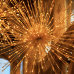 3D Gold Starburst, Ø80cm Varm hvid LED, kold hvid flash