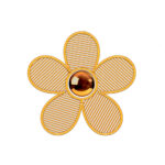 3D-blomsterpynt i gul H: 0,6 m, Yellow pop, bioprint Gul, Guld