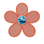 3D-blomsterpynt i orange H: 0,6 m, Orange pop, bioprint Orange, Lyseblå