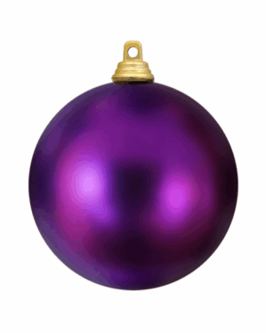 Mat lilla julekugle i elegant plast med guldfarvet ophæng, velegnet til juletræer, dekorationer og professionel juleudsmykning i butikker, byrum, events og indendørs miljøer året rundt