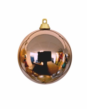 Skinnende rose gold julekugle