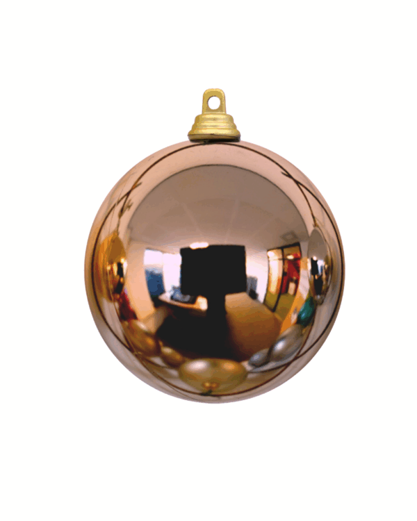 Skinnende rose gold julekugle