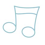 2D-musiknode H: 0,6m, blå, NOTE 3, bioprint Blå