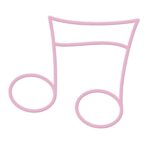 2D-musiknode H: 0,6 m, pink, NOTE 2, bioprint Pink