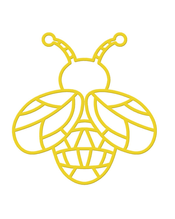 Gult bi-motiv i bæredygtigt bioprint til sommerudsmykning, velegnet til ophæng i byrum, facader og gader som dekorativt element i professionelle sæsoninstallationer og offentlige handelsmiljøer året-rundt.