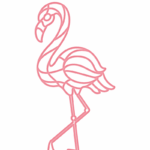 2D-flamingo H: 1 m, pink, FLAMINGO, bioprint Pink