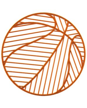 Rundt 2D-basketball i orange bioprint med grafisk årestruktur, velegnet til ophæng i wire som let, farverig by- og sæsondekoration udendørs til professionelle installationer og events