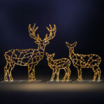 2D Deer Family, aluminium med JadaLight PRO LED, sølv Sølv