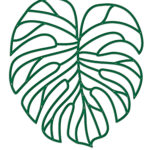 Dekorativt 2D-blad i grøn H: 1 m, VEGE4, bioprint Grøn