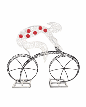 2D-cykelrytter på stående aluminiumsfod.