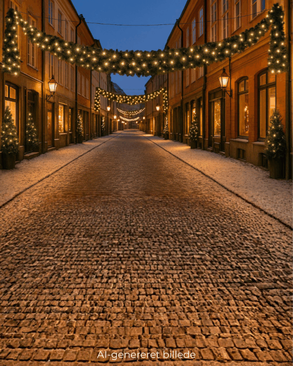 Candy granguirlande over en gade