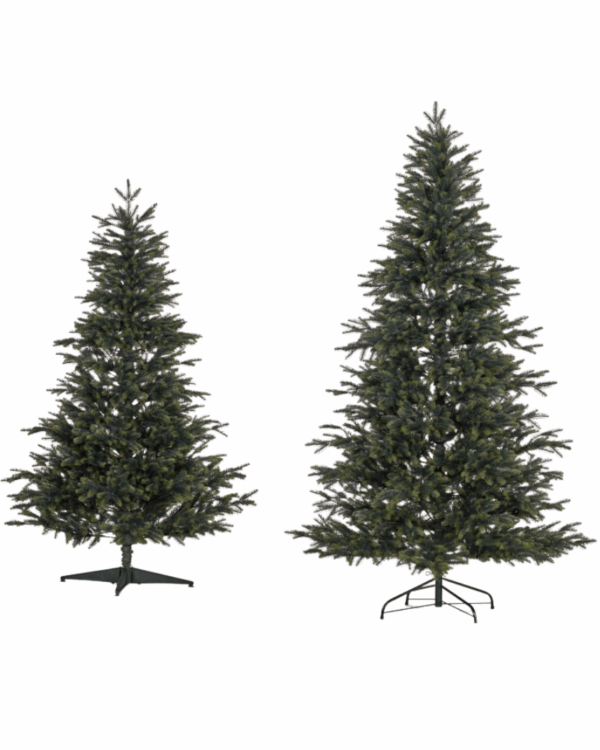 Naturtro kunstigt juletræ med mørkegrønne PE grene