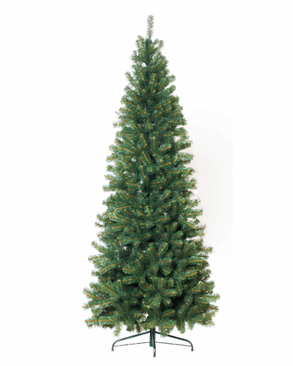 Smalt kunstigt juletræ med grene i PVC
