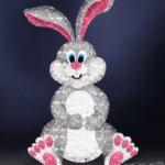 3D-påskehare H: 2,9 m, Bunny, aluminium Sølv