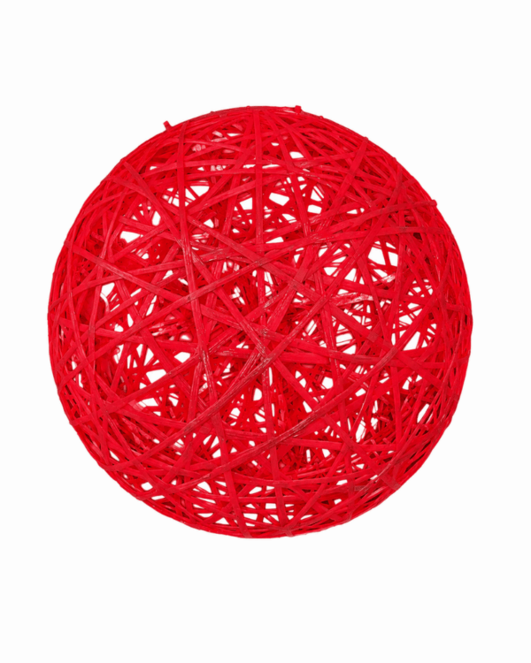 Glasfiber kugle i rød med hvid baggrund.