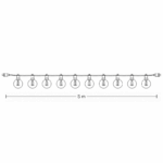 Golf-Ball Party Stringlight, 5 m, varm hvid, sort ledning Sort