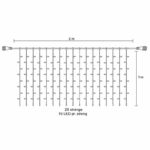 Curtain Light, L: 2 x H: 1 m, varm hvid, statisk lys, sort ledning 1 m