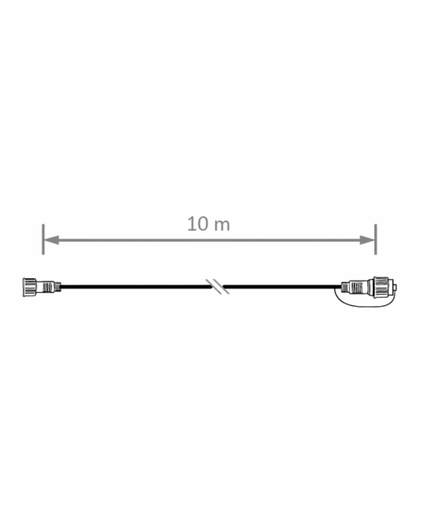 Forlængerledning til Octoplus og LED+ 10 m sort.