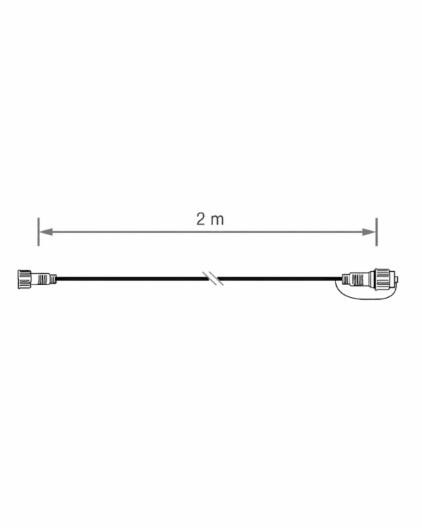 Tegning på forlængerledning til LED+.