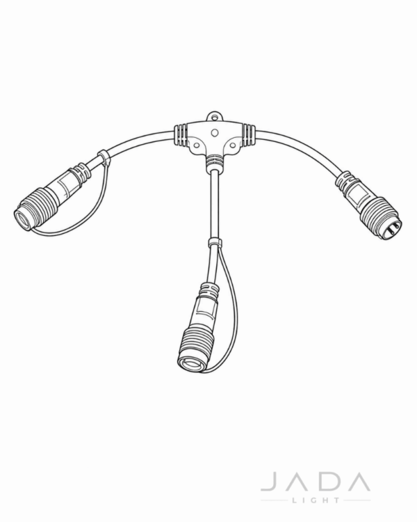 T-fordeler i transparent ledning til JadaLight PRO 24V enheder.