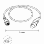 Forlængerledning, 3 m, 24V, transparent ledning 3 m