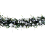 Kunstig granguirlande m. LED og dekoration, FROSTY Hvid