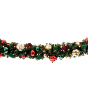 Kunstig granguirlande m. LED og dekoration, Ø 30 cm x L: 270 cm, SWEETMAS