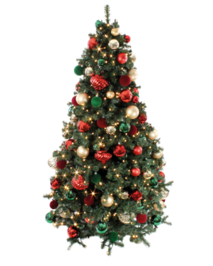 Kunstigt juletræ m. LED og dekoration, Hana, 210 cm, CLASSIC