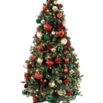 Kunstigt juletræ m. LED og dekoration, Hana, 210 cm, CLASSIC Rød