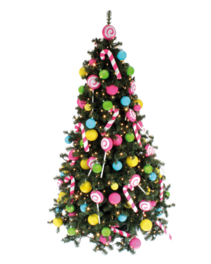 Kunstigt juletræ m. LED og dekoration, Hana, 210 cm, SWEETMAS