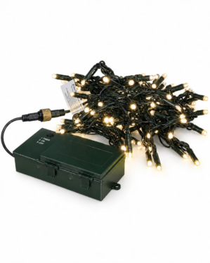 Batterilyskæde i høj kvalitet med D batterier og 100 LED