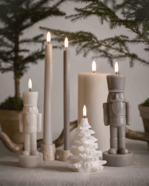 LED julelys med LED nøddeknækkerlys og forskellige designs.