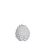 LED candle Pine cone, Nordic white, Smooth, 7x7 cm Nordic White