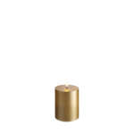 Uyuni LED pillar candle, Gold finish, Smooth, 7,8x10 cm 10.1 cm