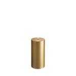 Uyuni LED pillar candle, Gold finish, Smooth, 7,8x15 cm 15 cm