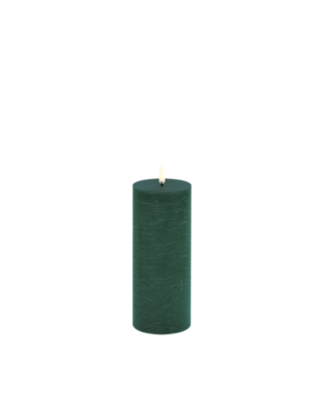 Uyuni LED pillar candle pine green, rustic, 7,8 x 10,1cm